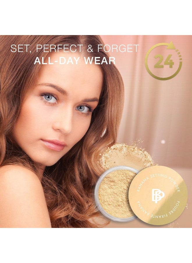 Banana Setting Powder Lightweight Colorcorrecting Powder With All Day Makeup Protection Eliminates Blotchiness And Dark Undereye Circles Talcfree Matte Tint Medium 0.14 Oz