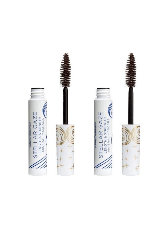 Beauty Stellar Gaze Length & Strength Brown Mascara For Volume And Length Vitamin B + Coconut Natural Lash Effect Silicone Sulfate + Paraben Free Vegan And Cruelty Free Pack Of 2