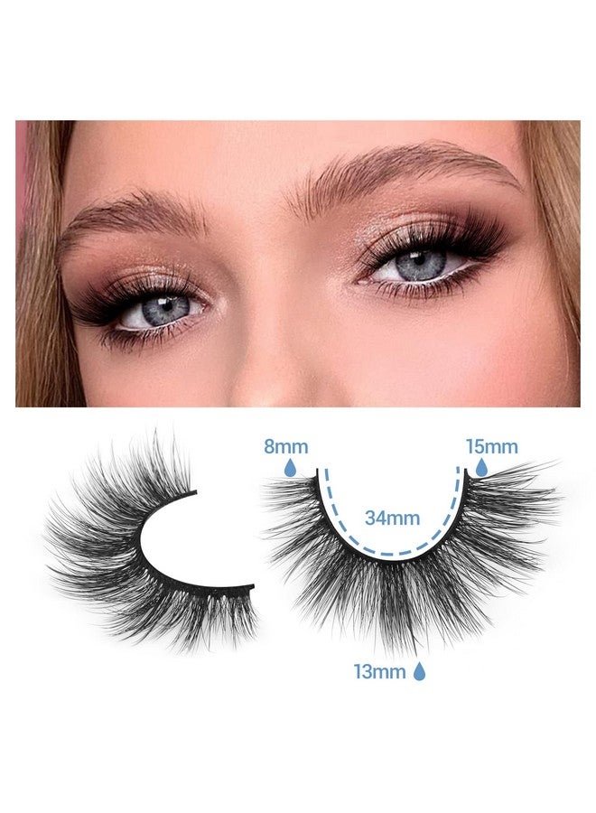 14 Pairs False Eyelashes Natural Mink Lashes Fluffy Wispy Cat Eye Lashes 14Mm 3D Volume Strip Fake Eyelashes Pack By Tnfvloneins