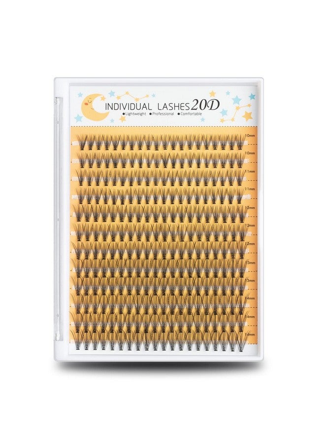 20D Lash Clusters Individual Lashes 240 Pcs Individual Lash Extensions Volume Soft Lightweight Thickness 0.07Mm C Curl False Eyelashes 10/11/12/13/14Mm (1014Mm Mixed）