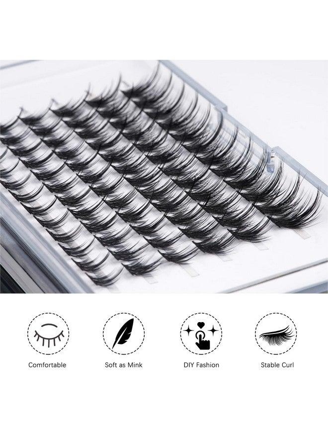 Diy Lash Extension Lash Clusters Wispy 10/12/14/16Mm Mix Length C Curl Cluster Eyelash Extension Natural Look Sparkle Wide Stem Individual Lashes