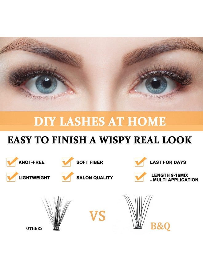 Lash Clusters 10D0.10C916Mix B&Q Lash Individual Lashes 280 Clusters False Eyelash 10D 20D Lash Clusters Extensions Individual Lashes Cluster Diy Eyelash Extensions At Home (10Dc0.10916Mix)