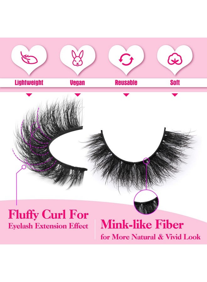 Mink Lashes Fluffy Wispy False Eyelashes 15Mm Natural Thick Volume Fluffy Curl Fake Eyelashes 9 Pairs By Yawamica Black