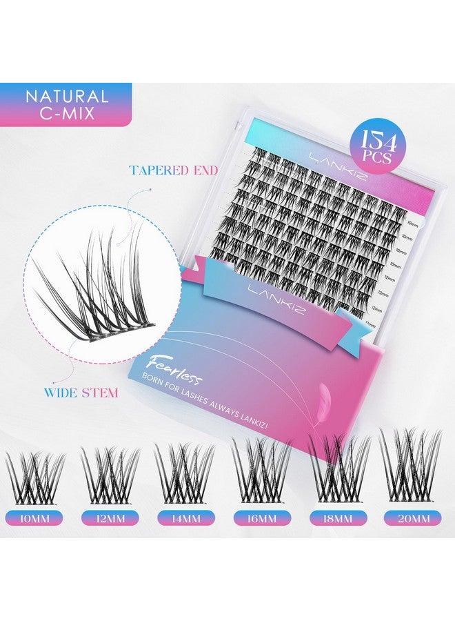 Diy Eyelash Extension Cluster Lashes Individual Lash Extensions154 Cluster Soft And Lightweight 1020Mm Mix Resuale Wide Band Cluster Lashes For Home Use (Natural)