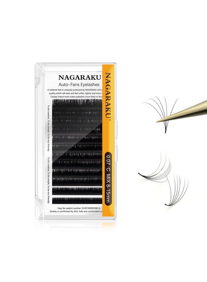 Easy Fan Eyelash Extensions Volume Lash 0.07 C Curl 815Mm Mix Tray Rapid Blooming Faux Mink Cluster For Beginners Soft Professional Lash Supplies