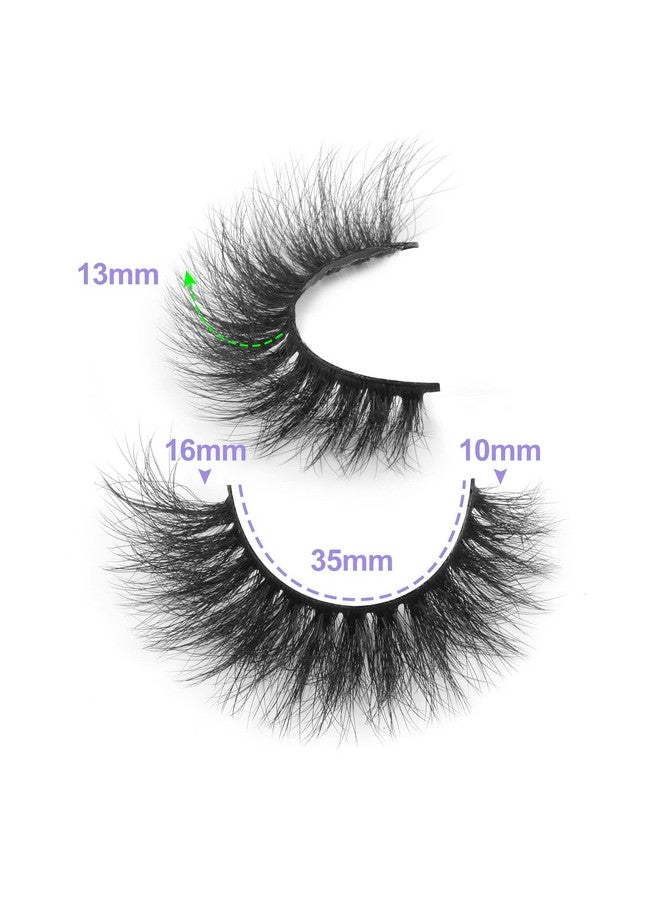 Fluffy Mink Lashes Extension Strip Eyelashes Fairy Thick Volume Eyelashes Cat Eyes Lashes 16Mm Natural Wispy Fluffy Faux Mink Lashes 10 Pairs False Eyelashes