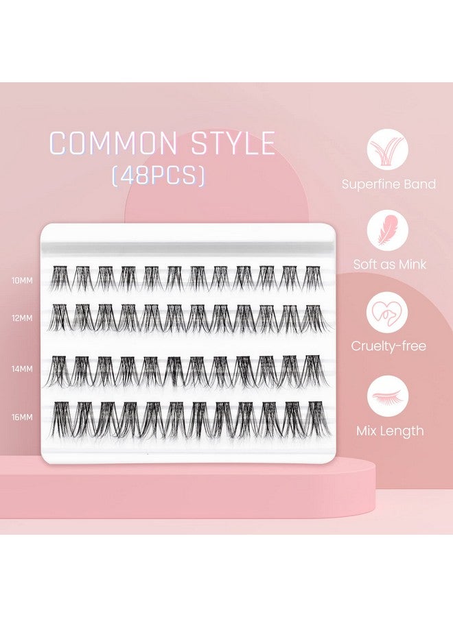 Lash Clusters Diy Lash Extension Individual Eyelashes Natural Look Cluster Lashes For Diy Lash Extension At Home Super Thin Band Soft & Comfortable Mix Faux Mink Individual Lashes Cluster