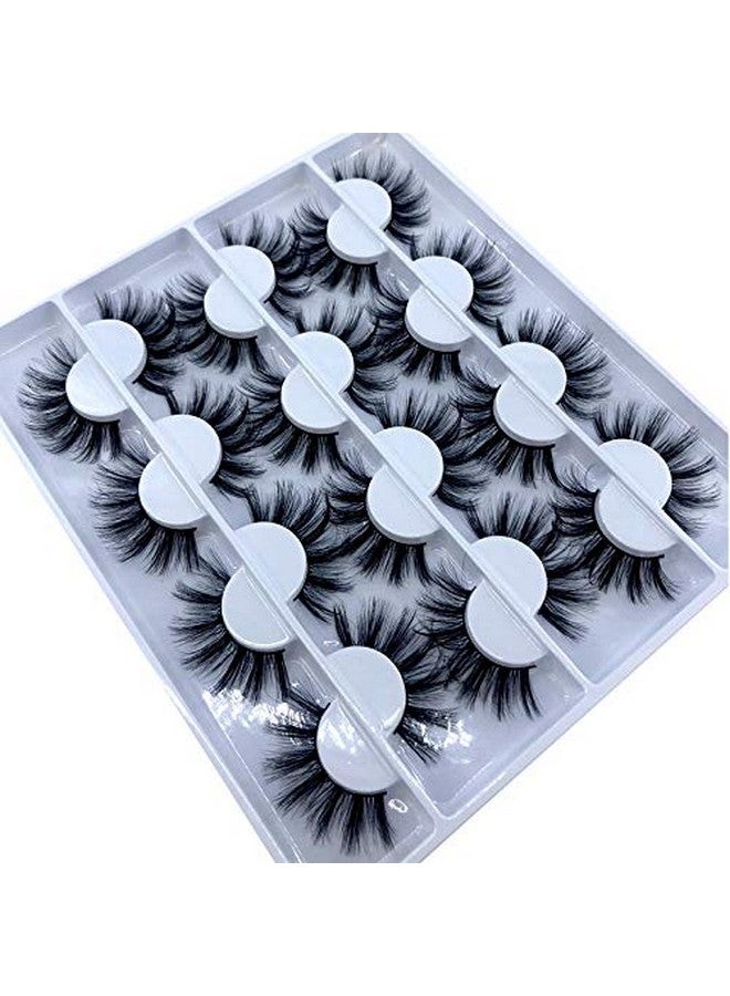 12 Pairs 3D Mink Lashes Natural False Eyelashes Dramatic Volume Fake Lashes Makeup Eyelash Extension Silk Eyelashes (C13)