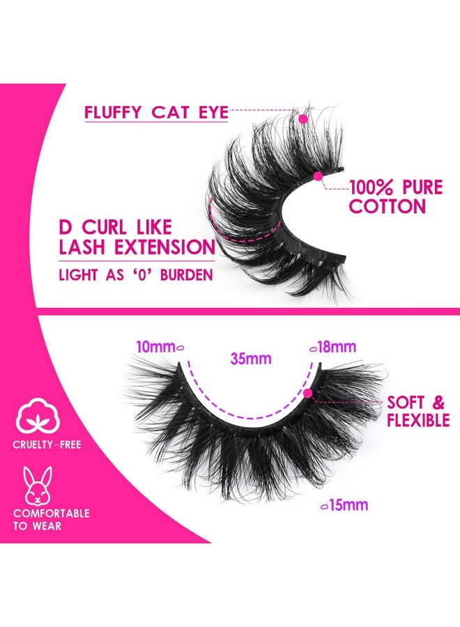 Lashes Fluffy Russian Strip Mink Lashes 18Mm D Curl 12 Pairs Wispy Fake Eyelashes Natural Extension Fox Eye Lashes Pack By Yawamica