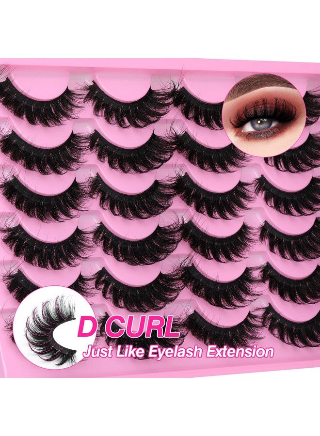 Lashes Fluffy Russian Strip Mink Lashes 18Mm D Curl 12 Pairs Wispy Fake Eyelashes Natural Extension Fox Eye Lashes Pack By Yawamica