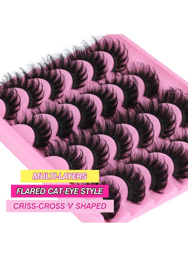 Lashes Fluffy Russian Strip Mink Lashes 18Mm D Curl 12 Pairs Wispy Fake Eyelashes Natural Extension Fox Eye Lashes Pack By Yawamica