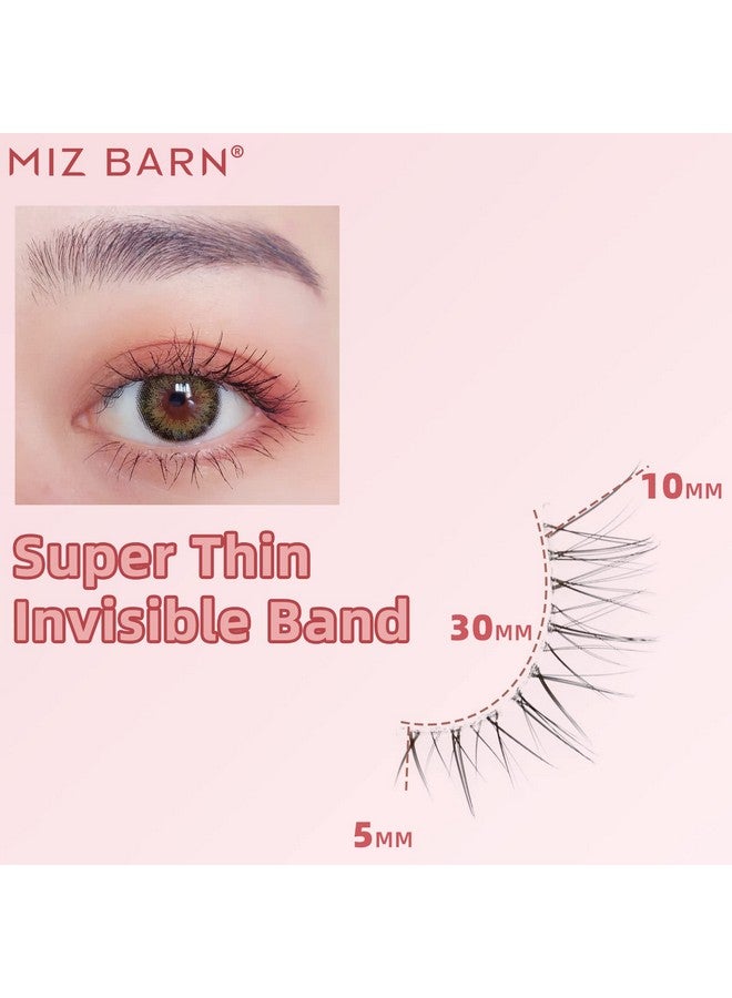 Daily Lashes 4 Pairs Natural Look False Eyelashes Natural Soft Lightweight Comfortable Short Lashes Strip Cross Clear Band Handmade Fake Eyelashes(Gt02)