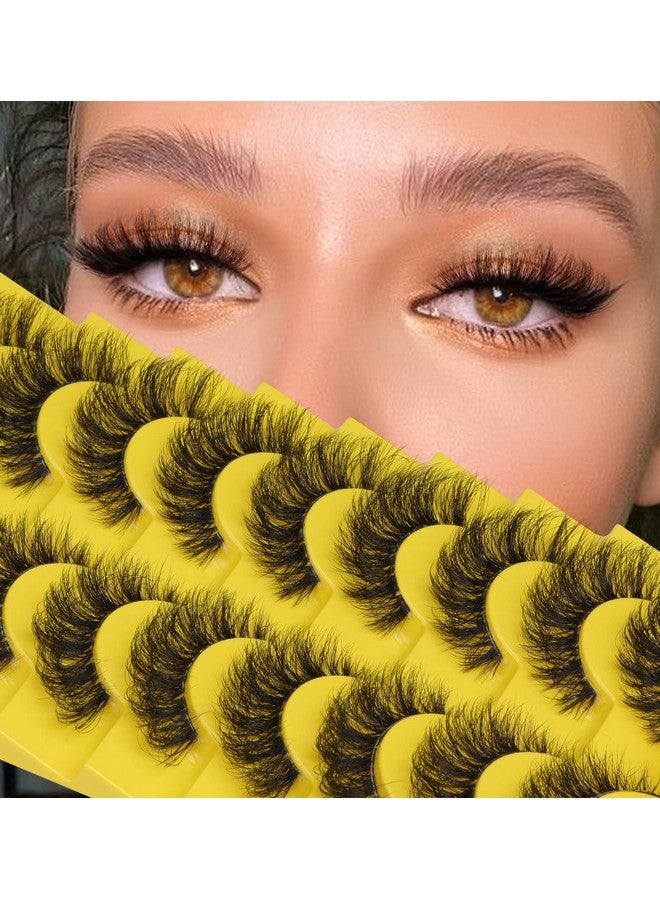 Russian Strip Lashes D Curl Fluffy Wispy False Eyelashes Natural Look Faux Mink Lashes Like Eyelash Extension Fluffy Zanlufly Transparent Band Cat Eye Fake Eyelashes Pack