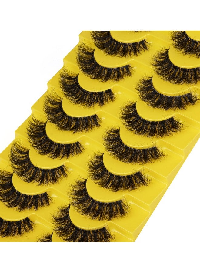 Russian Strip Lashes D Curl Fluffy Wispy False Eyelashes Natural Look Faux Mink Lashes Like Eyelash Extension Fluffy Zanlufly Transparent Band Cat Eye Fake Eyelashes Pack