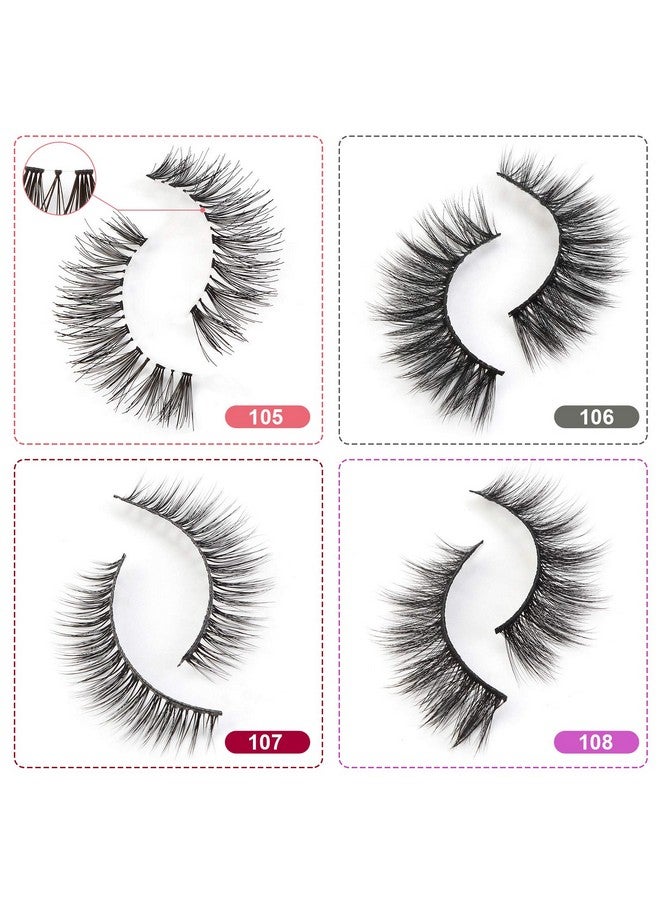 Eyelashes 20 Pairs 4 Style Faux Mink Lashes Natural Look False Lashes Handmade Reusable Soft Fake Eyelashes (20 Pairs + Portable Boxes)