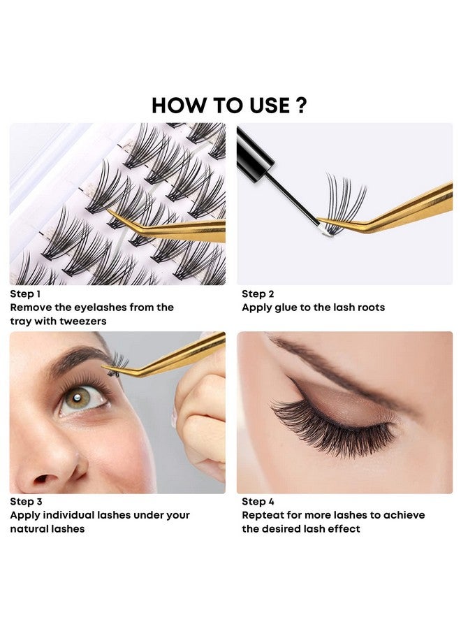 Lash Clusters Individual Lashes 240 Pcs 20D Individual Lash Extensions Volume Soft Lightweight Reusable Diy Eyelash Extensions Thickness 0.07Mm C Curl False Eyelashes 8/9/10/11/12Mm