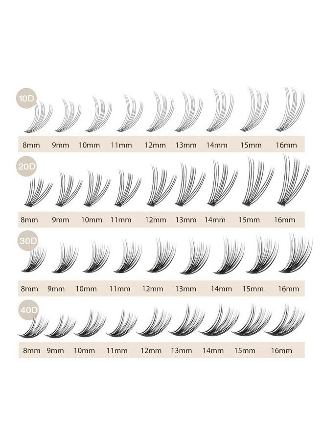 Lash Clusters Individual Lashes 240 Pcs 20D Individual Lash Extensions Volume Soft Lightweight Reusable Diy Eyelash Extensions Thickness 0.07Mm C Curl False Eyelashes 8/9/10/11/12Mm