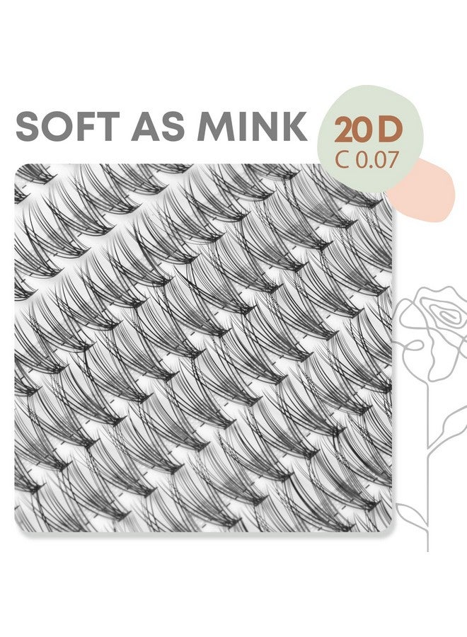 Lash Clusters Individual Lashes 240 Pcs 20D Individual Lash Extensions Volume Soft Lightweight Reusable Diy Eyelash Extensions Thickness 0.07Mm C Curl False Eyelashes 8/9/10/11/12Mm