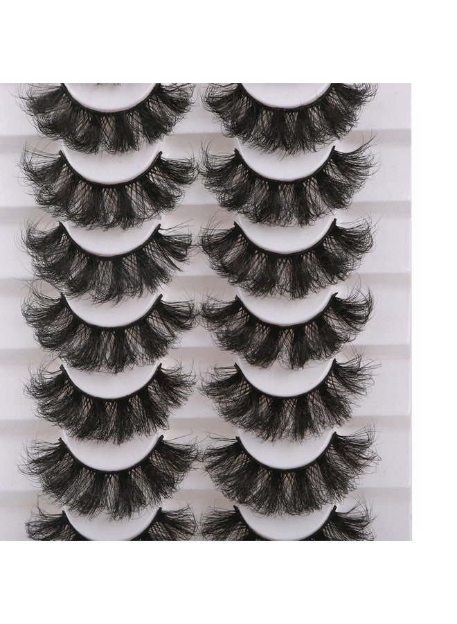 False Eyelashes Fluffy Dramatic 3D Faux Mink Lashes 22Mm False Lashes Pack Long Luxurious Volume Soft Strip Fake Eye Lashes 8 Pairs Multipack