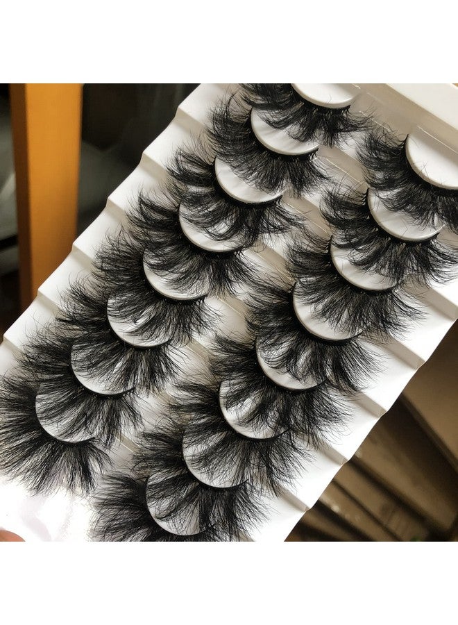 False Eyelashes 20Mm Fluffy Lashes Dramatic 3D Faux Mink Lashes Wispy Eyelashes Long Thick Volume 8 Pairs Soft Handmade Strip Eye Lashes Pack