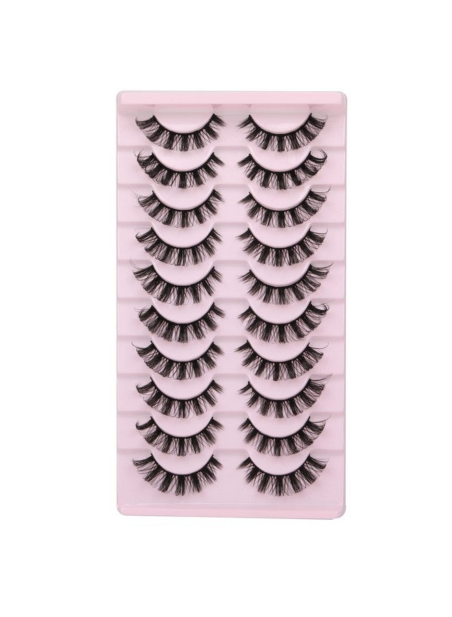 Eyelashes Russian Strip Lashes D Curly Eyelashes Russian Volume Natural Fluffy Wispy Lashes 15Mm Faux Mink Lashes 10 Pairs Pack