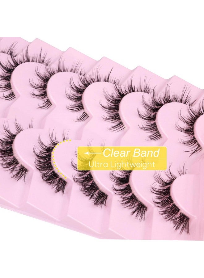 False Eyelashes Cluster Lashes 98 Wisps Mixed Lengths Natural Manga Lashes Clear Band D Curl Cat Eye Diy Anime Eyelashes Lightweight Soft Wispy Individual Japanese Eyelashes Extension By Alice