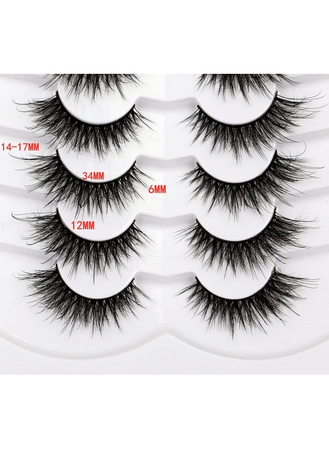 False Eyelashes Fairy Fluttery Lashes Wispy 8D Fluffy Natural Fake Eyelashes Faux Mink Lashes Strips 7 Pairs Pack