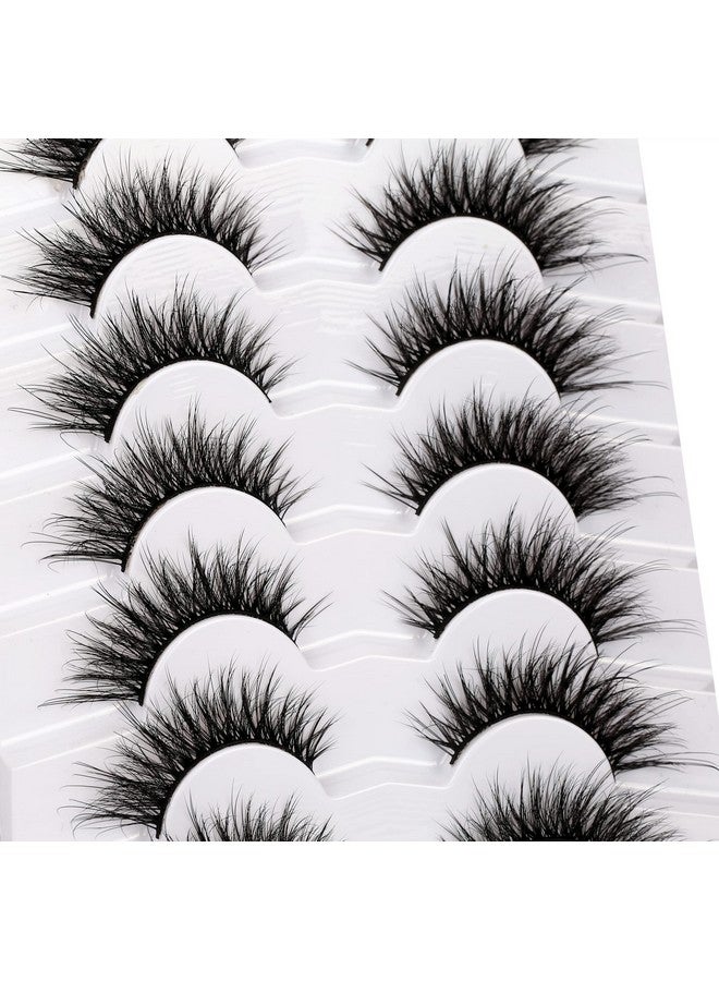 False Eyelashes Fairy Fluttery Lashes Wispy 8D Fluffy Natural Fake Eyelashes Faux Mink Lashes Strips 7 Pairs Pack