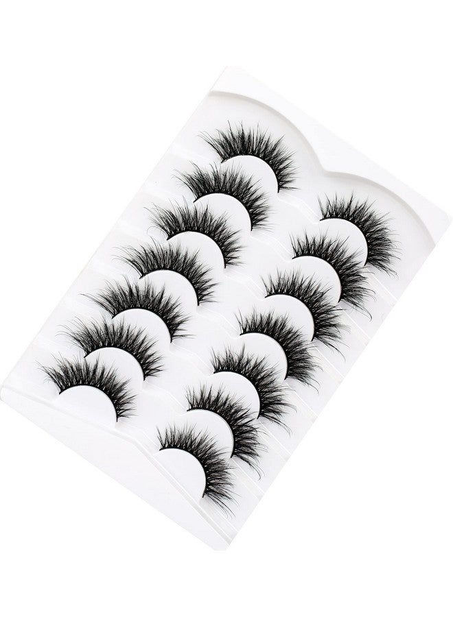 False Eyelashes Fairy Fluttery Lashes Wispy 8D Fluffy Natural Fake Eyelashes Faux Mink Lashes Strips 7 Pairs Pack