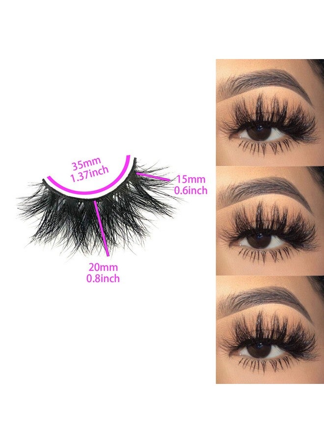 3D Mink Lashes Mikiwi D3903 3 Pairs Lashes Mink Eyelashes Thick Handmade Full Strip Lashes Cruelty Free Luxury Makeup 20Mm Mink Eyelashes (D3903)