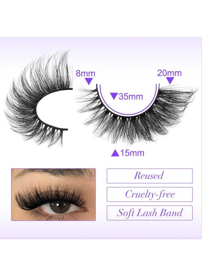 Eyelashes Fox Eye Lashes Mink Faux Fluffy Natural False Eyelashes Wispy Cat Eye Lashes Pack Fake Eyelashes 7 Pairs