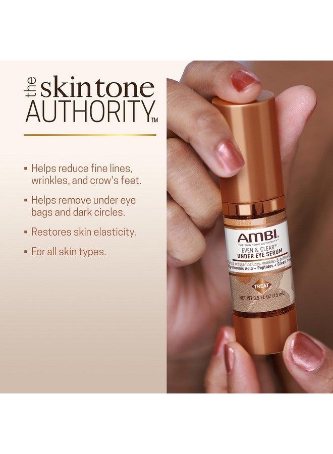 Even & Clear Under Eye Serum For All Skin Types Anti Aging Formula Features Peptides Hyaluronic Acid And Vitamin A To Help Reduce Fine Lines Wrinkles And Dark Circles 0.5 Ounce