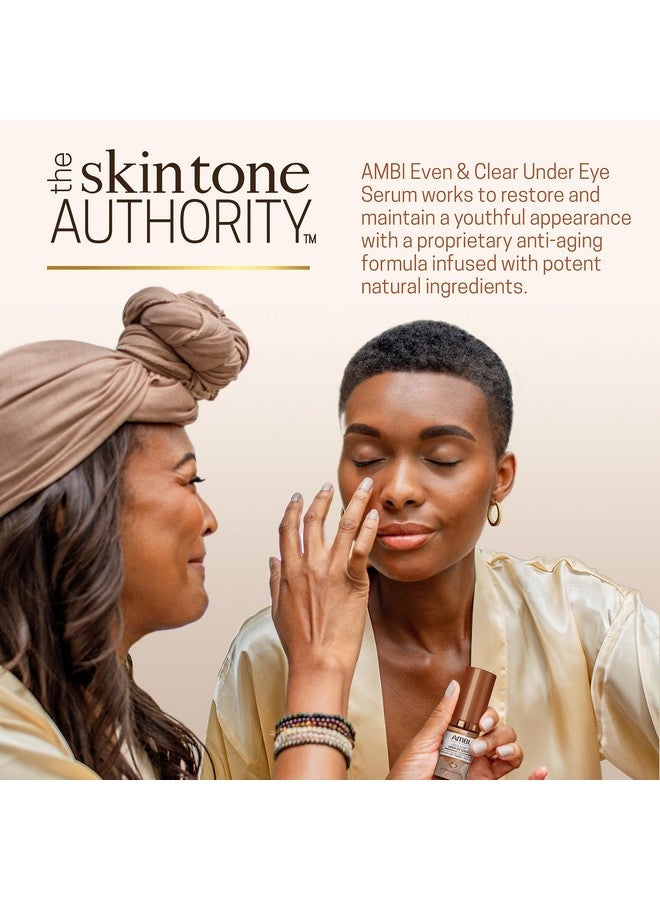 Even & Clear Under Eye Serum For All Skin Types Anti Aging Formula Features Peptides Hyaluronic Acid And Vitamin A To Help Reduce Fine Lines Wrinkles And Dark Circles 0.5 Ounce