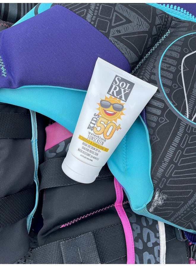 Kid'S Sport Sunscreen Spf 50+ Oxybenzone Free Sunscreen Reef Safe Sunscreen For Face And Body Won'T Run Into Eyes