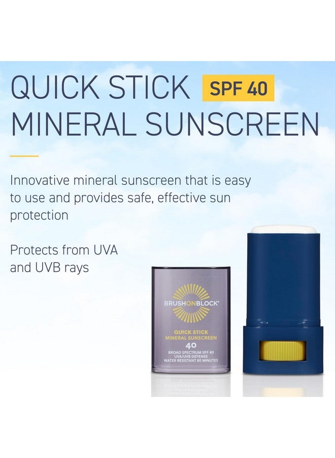 Quick Stick Spf 40 Mineral Sunscreen Stick Uva/Uvb Protection Water Resistant Hawaii Compliant Reef Friendly 0.63 Oz