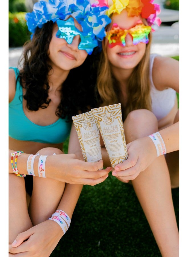 All The Sparkle Biodegradable Glitter & Mineral Shimmer Sunscreen Spf 30 100% Mineral Zinc Oxide Reef Friendly Water Resistant Tsa Approved Travel Ready 3.4 Oz