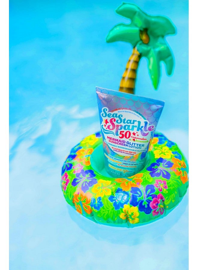 Sea Star Sparkle Biodegradable Glitter Sunscreen Spf 50 Mermaid Watermelon Lemonade Water Resistant Vegan & Cruelty Free Tsa Approved Travel Ready 3.4 Oz…