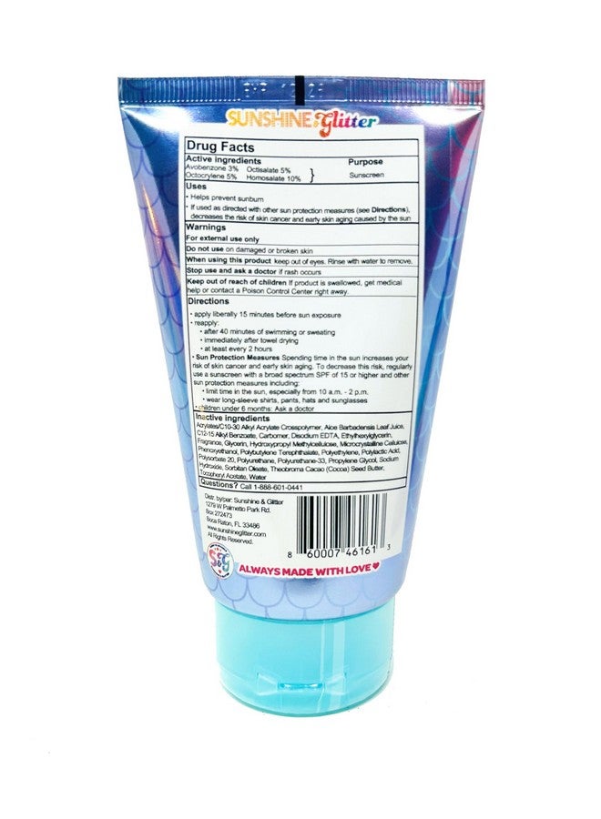 Sea Star Sparkle Biodegradable Glitter Sunscreen Spf 50 Mermaid Watermelon Lemonade Water Resistant Vegan & Cruelty Free Tsa Approved Travel Ready 3.4 Oz…