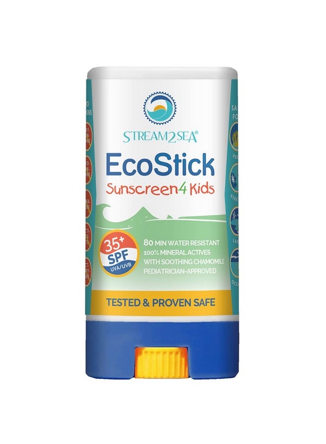 Ecostick Spf 35 Mineral Sunscreen Stick Sweat And Water Resistant Sunblock Usda Approved Biodegradable Paraben Free And Reef Safe Sunscreen Protection Against Uva Uvb (Ecostick Kids)