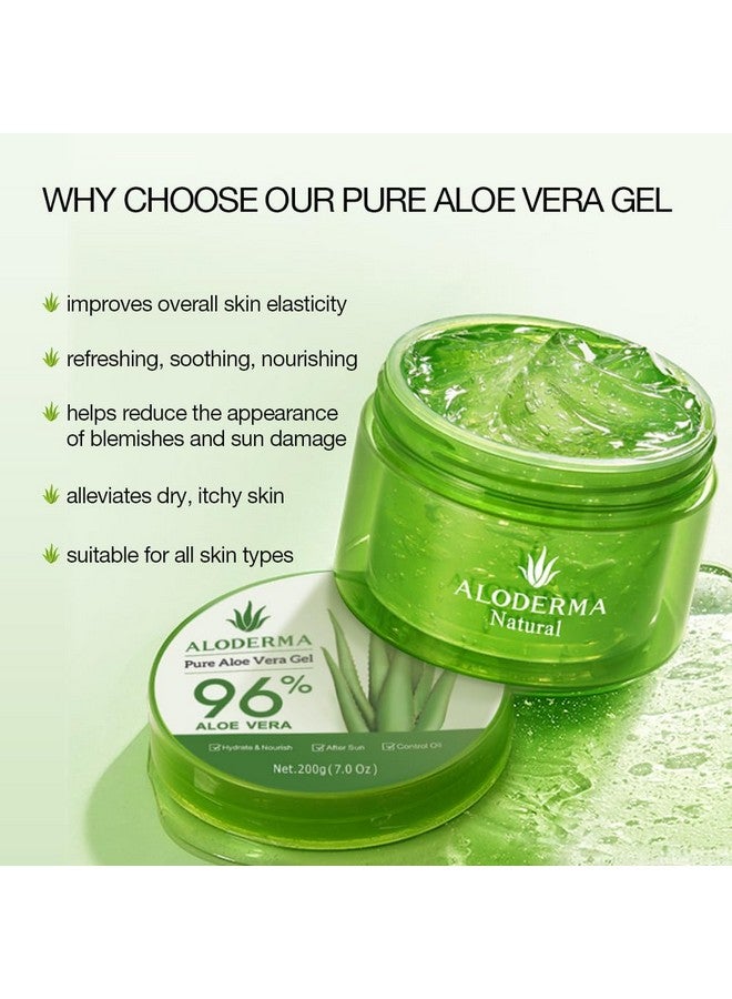 Organic Aloe Vera Gel For Face Made Within 12 Hours Of Harvest 96% Pure Aloe Vera Gel For Skin Scalp & Hair Soothing Aloe Face Moisturizer Multipurpose Hydrating Aloe Gel 7Oz 3Pack