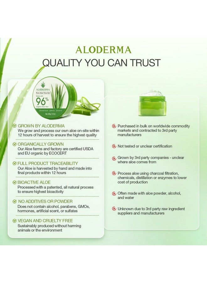 Organic Aloe Vera Gel For Face Made Within 12 Hours Of Harvest 96% Pure Aloe Vera Gel For Skin Scalp & Hair Soothing Aloe Face Moisturizer Multipurpose Hydrating Aloe Gel 7Oz 3Pack