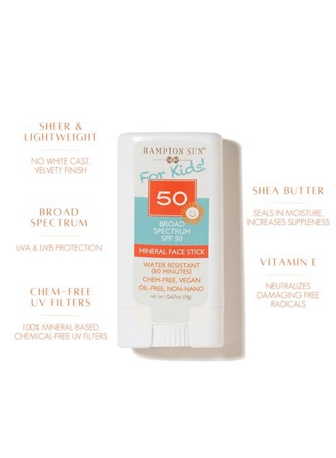 Spf 50 Mineral Sunscreen Face Stick For Kids Gentle + Sheer Broadspectrum Nonnano Zinc Organic Shea Butter Sunflower Vitamin E For Hydrated Soft Skin Vegan Reeffriendly