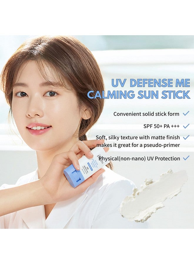 Makeprem Uva Uvb Defense Me Calming Sun Stick Sunblock Spf 50+ Pa++++ 0.7 Oz Vegan Sensitive Oily Acneprone Skin Reefsafe Mineral Sunscreen Nonnano No Chemical Uv Protection Nongreasy Sticky Kids