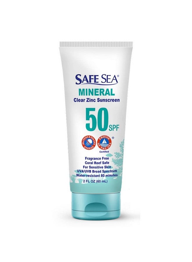 Zinc Oxide Sunscreen Spf50 Clear Mineral Face Sunscreen Without White Cast Antijellyfish Sting Protective Lotion 2Oz (60Ml) Pack Of 1 (2 Fl Oz (Pack Of 1))