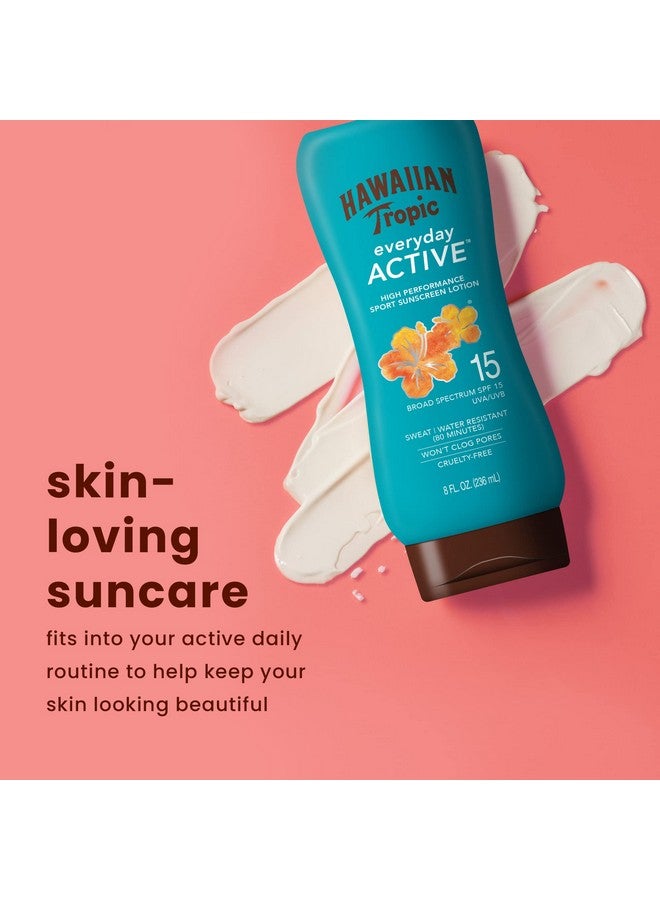 Hawaiian Tropic Everyday Active Lotion Sunscreen Spf 15 8Oz Hawaiian Tropic Sunscreen Spf 15 Sunblock Broad Spectrum Sunscreen Oxybenzone Free Sunscreen Water Resistant Sunscreen 8Oz