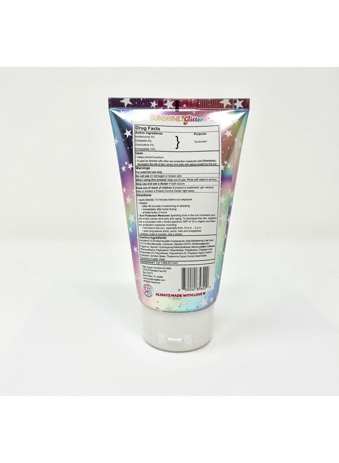 Sea Star Sparkle Biodegradable Glitter Sunscreen With Spf 50+ Cosmic Marshmallow Water Resistant Biodegradable Glitter Vegan & Cruelty Free 3.4 Oz