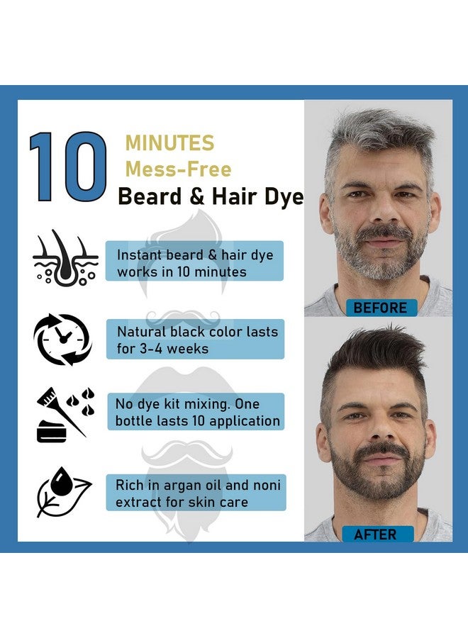 Black Beard & Hair Dye For Men Black Beard Dye Shampoo 3 In 1 Simpler Color Solution For Beard Coloring Blends Away Gray Hair In Minutes Lasting Beard Dye Black For Naturallooking