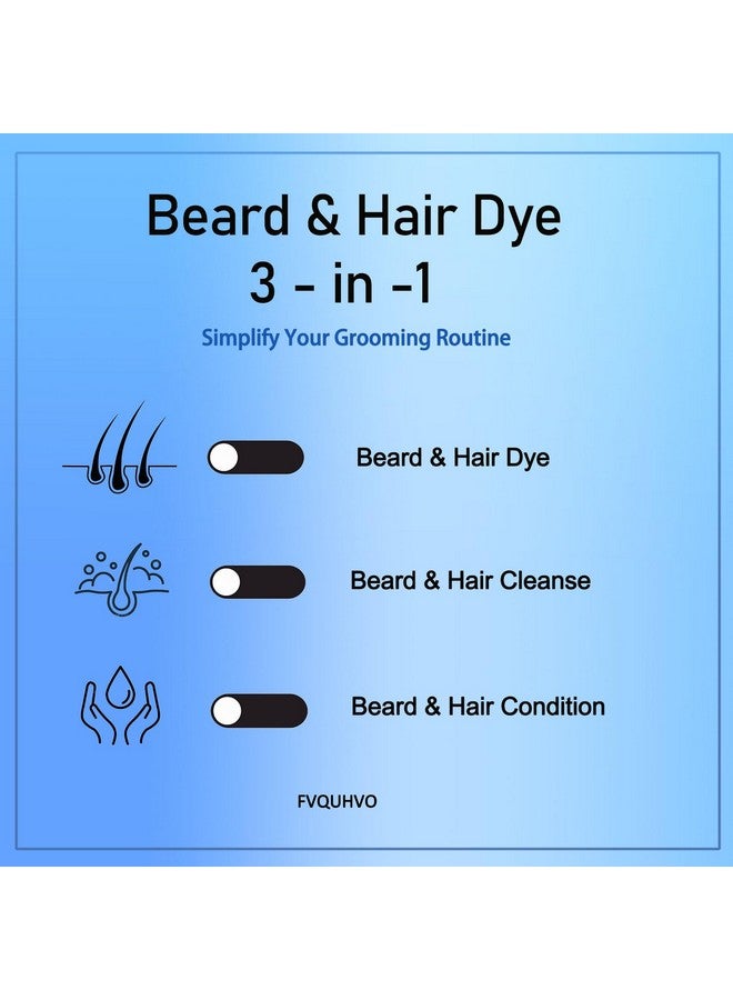 Black Beard & Hair Dye For Men Black Beard Dye Shampoo 3 In 1 Simpler Color Solution For Beard Coloring Blends Away Gray Hair In Minutes Lasting Beard Dye Black For Naturallooking