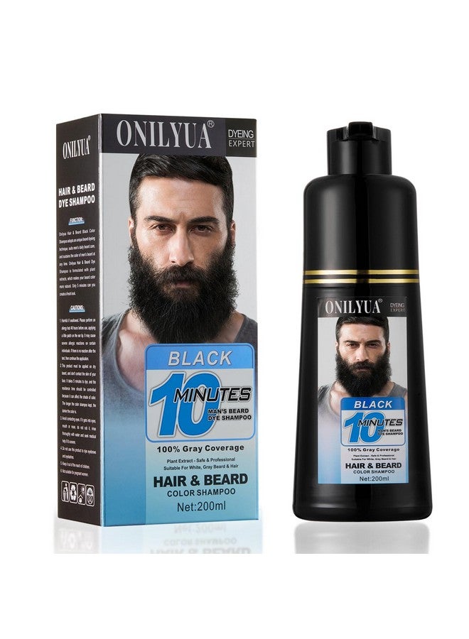 Black Beard & Hair Dye For Men Black Beard Dye Shampoo 3 In 1 Simpler Color Solution For Beard Coloring Blends Away Gray Hair In Minutes Lasting Beard Dye Black For Naturallooking