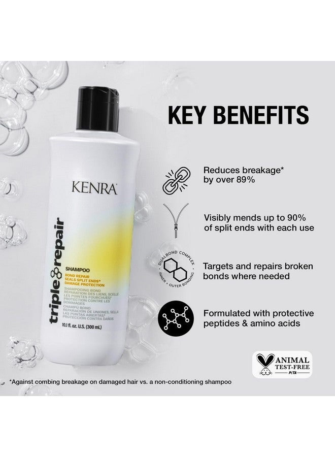 Triple Repair Shampoo Targets & Repairs Weak Or Broken Bonds Split Ends Damaged Hair Bond Builder Sulfatefree 10.1 Fl. Oz.